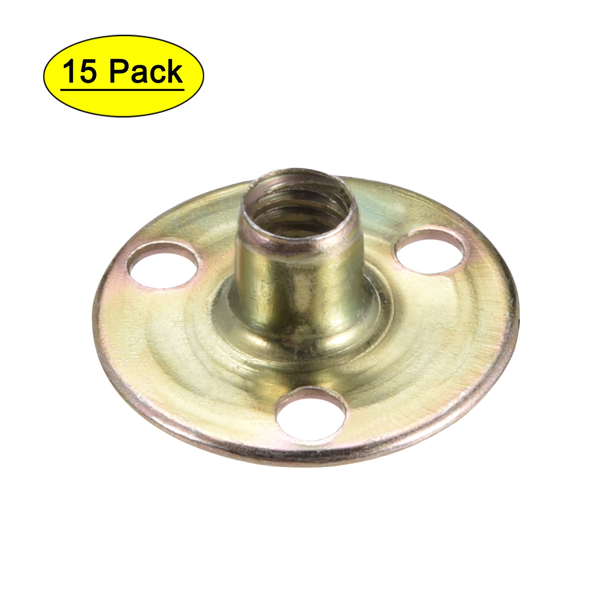 Uxcell 10pcs 3/8-16 Tee Nuts - Carbon Steel Brad Hole Flange Furniture Hardware 36mm Base