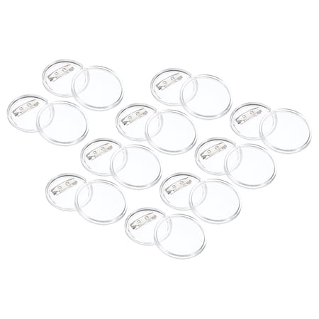Uxcell 1.44inch Acrylic Button Pin Badge,40SetRound Pin Blank Buttons Badges Kit
