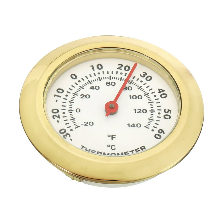Uxcell 1.46 Mini Indoor Outdoor Thermometer Celsius/ Fahrenheit  Temperature Monitor, Gold