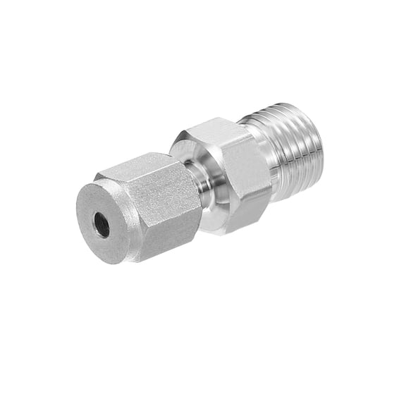 Uxcell 1/4G x Φ1/8" Stainless Steel Compression Tube Fitting with Double Ferrules