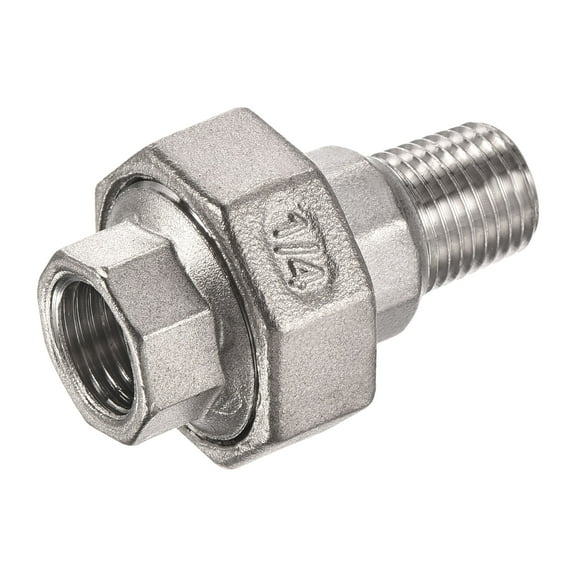 Uxcell 1/4PT Male x 1/4PT Female Thread 304 Stainless Steel Hex Head Pipe Fitting Union