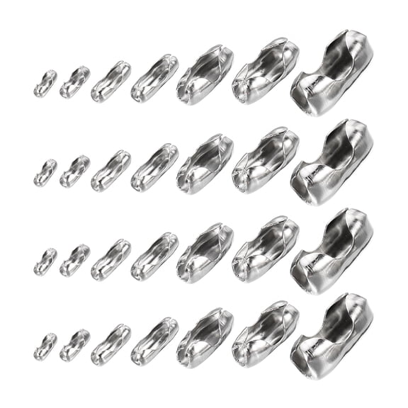 Uxcell 1.5/2/2.4/3.2/4.5/5/6mm Stainless Steel Replacement Clasps Links Ball Chain Connector 230 Pack