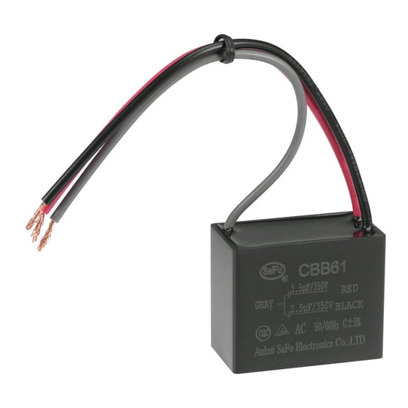 Uxcell 1.5/2.5uF 350V AC 3 Wires CBB61 Ceiling Fan Capacitor 1 Pack
