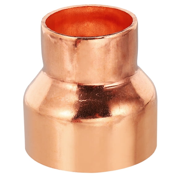 Uxcell 1 5/8" to 1" ID Copper Reducer, Copper Reducing Coupling Pressure Fitting Pipe Tube Connector Adapter