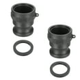 thumbnail image 1 of Uxcell 1.5" Aluminum Cam and Groove Fitting, 2 Pcs Dust Plug Male Adapters, Black, 1 of 6