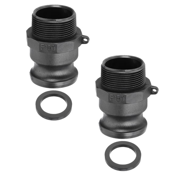 Uxcell 1.5" Aluminum Cam and Groove Fittings, 2 Pcs Dust Plug Male Adapter Black