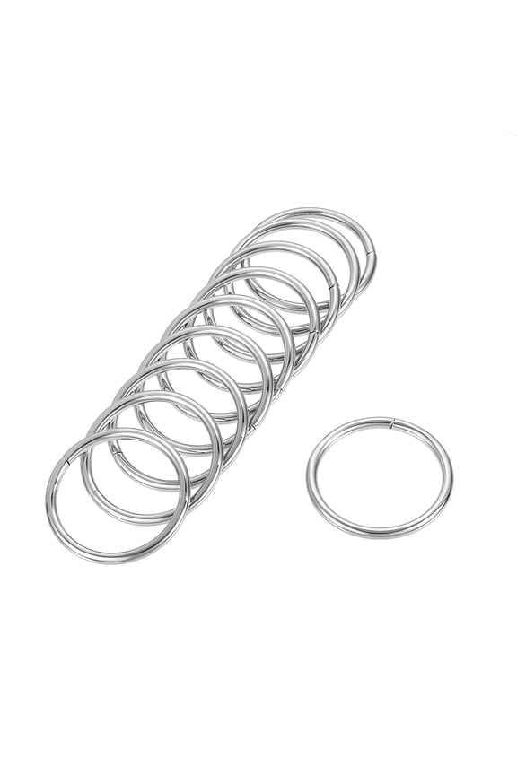 1.5" ID 0.15" Thickness Metal O Ring Iron Silver Tone 15 Pack