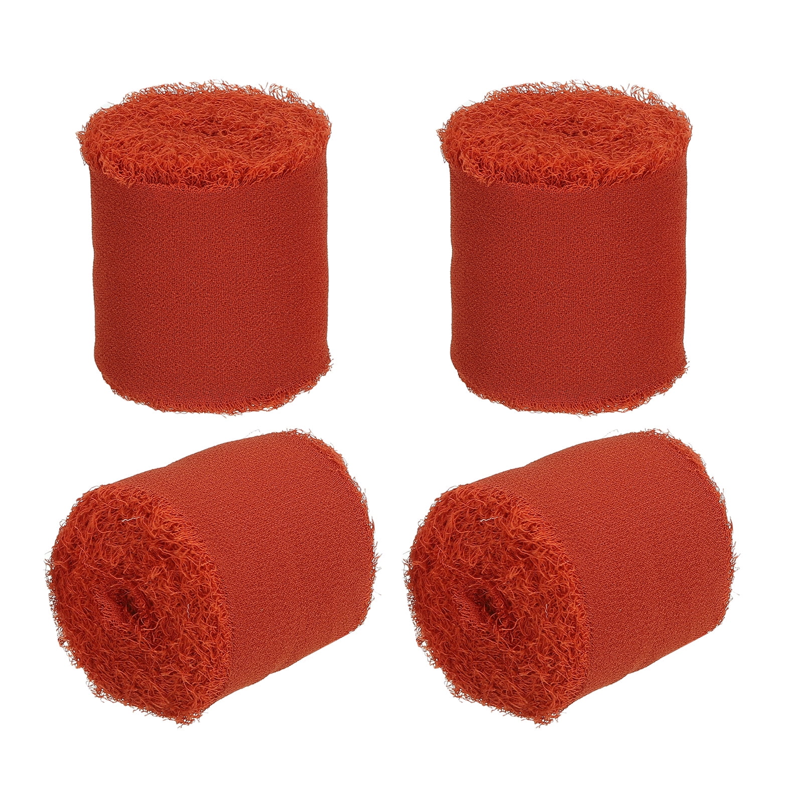 Uxcell 1.5 In x 5 Yd Fringe Chiffon Ribbon for DIY Decor, Rust Red 4 ...
