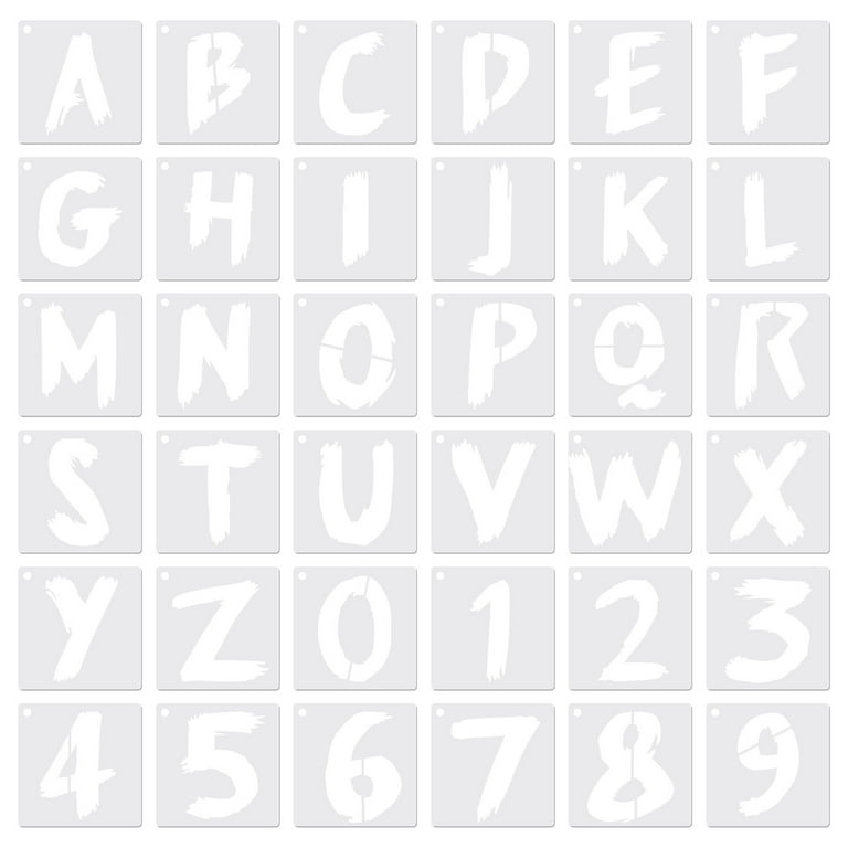Uxcell 1.5 Inch Letter Stencils Number Stencils, 36 Pack Reusable Alphabet Templates Numbers Stencil Set Style 1, White - Walmart.com free-printable-stencil-letters-stencil-letters-org