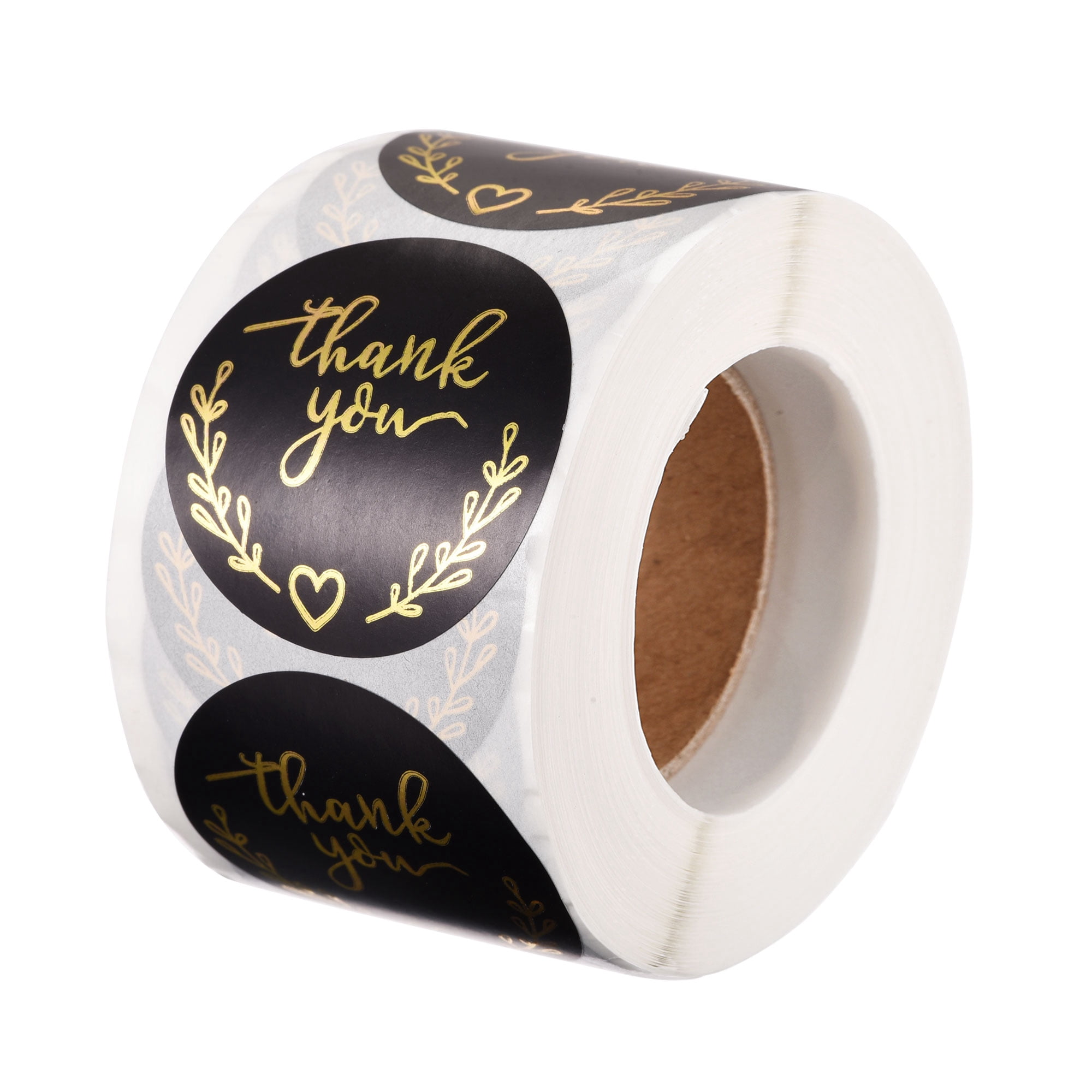 Uxcell 1.5 Inch THANK YOU Stickers Tags 500 Pieces Labels Black 1 Roll ...