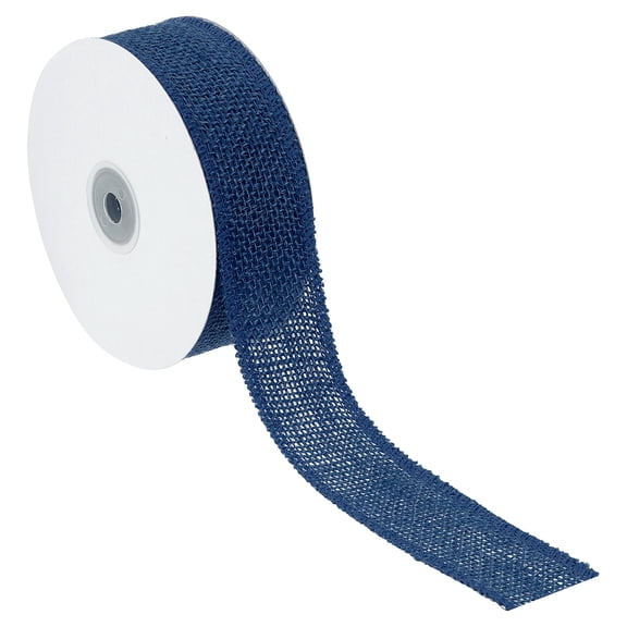 Uxcell 1.5 Inch Wide 10 Yards Burlap Ribbon, Natural Jute Fabric Crafts Roll Gift Wrapping Deep Blue