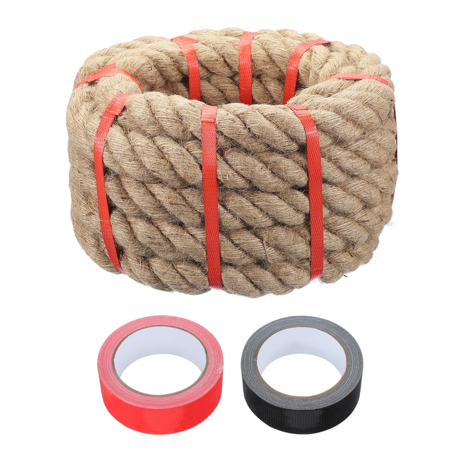 Uxcell 1.5 Inch x 20ft Heavy Natural Jute Rope Thick Twine Rope with 2 ...