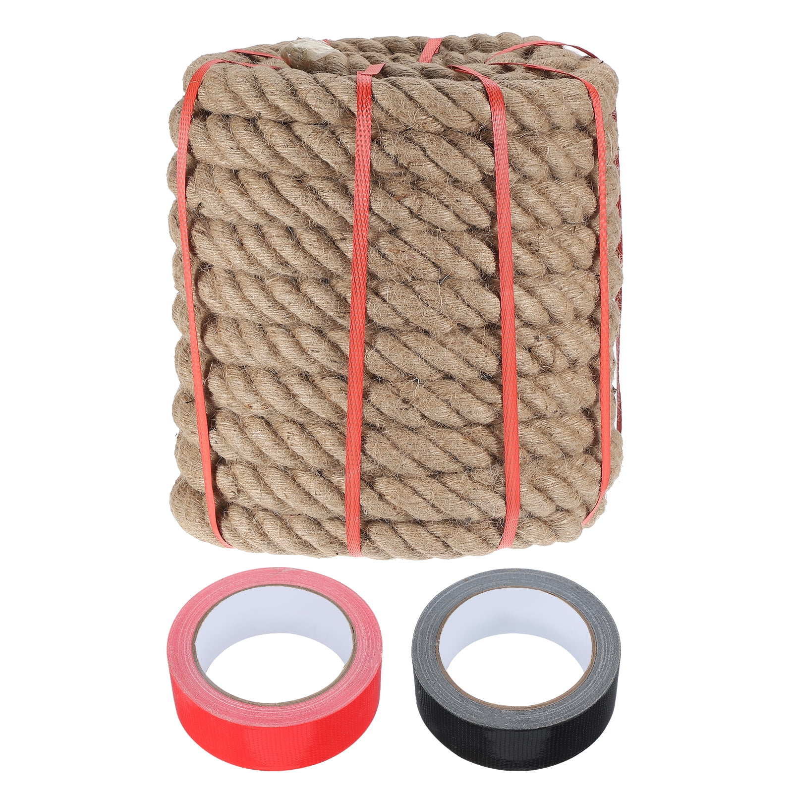 Uxcell 1.5 Inch x 66ft Heavy Natural Jute Rope Thick Twine Rope with 2 ...