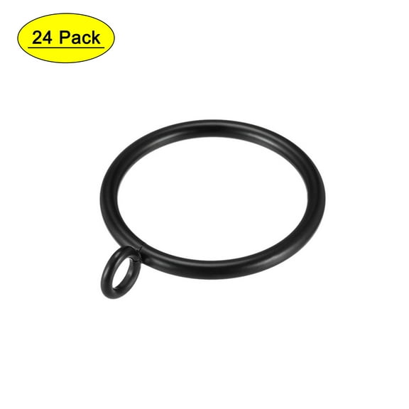 Uxcell 1.5" Inner Dia Curtain Rings Metal Black 24 Pack