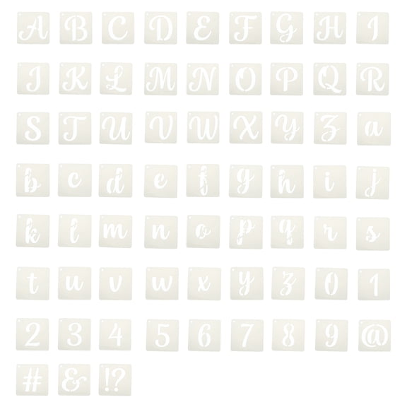 Uxcell 1.5" Letter Number Stencils, 66Pcs Square Reusable Letter and Number Stencil Templates for Painting on Wall Wood Fabric Signage, Uppercase & Lowercase Letter Styles