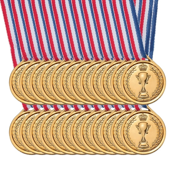Uxcell 1.5" Mini Plastic Bronze Award Medals 3rd Prize Medals with Ribbon for Games Sports 24 Pack