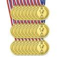 thumbnail image 1 of Uxcell 1.5" Mini Plastic Gold Winner Award Medals 1st Prize Medals with Ribbon for Games Sports 24 Pack, 1 of 7