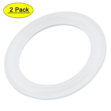 Uxcell 1.5" Silicone Rubber Gasket Flange O-Ring for Vacuum Clamp White 2 Count