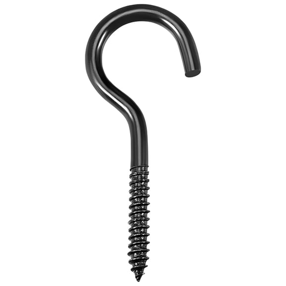 Uxcell 1.5" Small Screw Eye Hooks Self Tapping Screws Carbon Steel Black 20Pcs