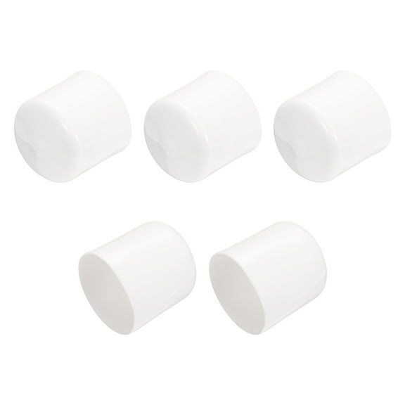 Uxcell 1.5'' Vinyl Round Caps Cover Screw Thread Protector Rubber White 5pcs