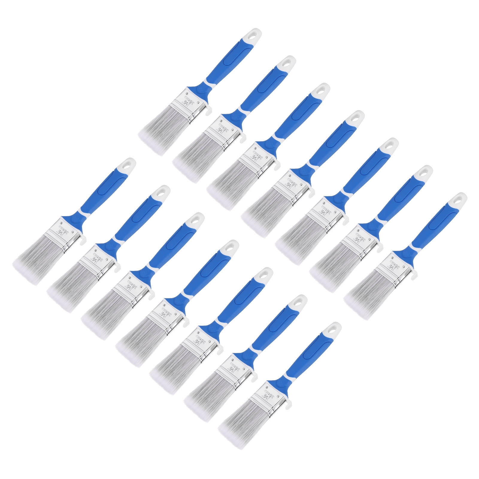 Uxcell 1.5" Width Flat Paint Brush Synthetic Bristle with Plastic Handle Grey 14Pcs