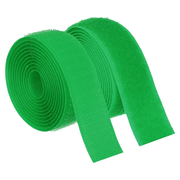 Uxcell 1.5 Yard Sew on Hook and Loop Strips, 1 Inch(25mm) Width Non-Adhesive Back Nylon Fabric Tape Strong Grip Fastener Strips Interlocking Tape for DIY Craft Sewing, Grass Green