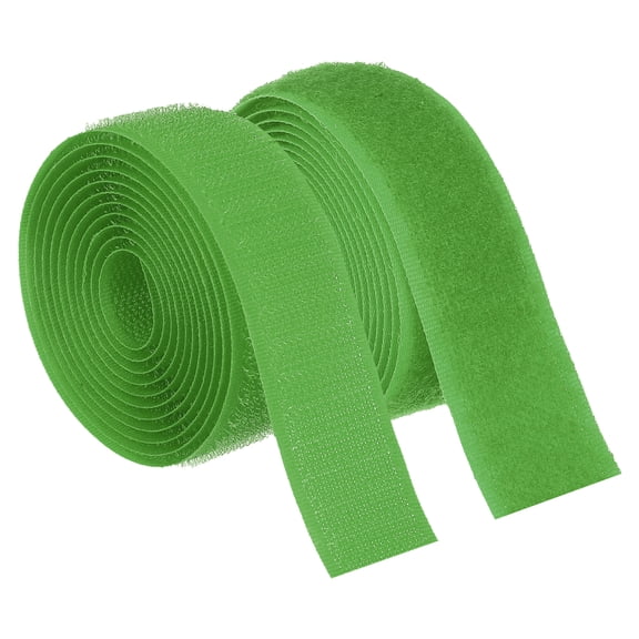 Uxcell 1.5 Yard Sew on Hook and Loop Strips, 3/4 Inch(20mm) Width Non-Adhesive Back Nylon Fabric Tape Strong Grip Fastener Strips Interlocking Tape for DIY Craft Sewing, Dark Green
