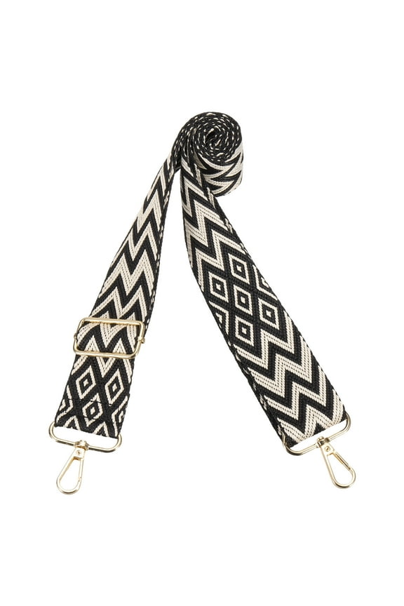 1.5inch Wide Adjustable Replacement Crossbody Purse Strap, Universal Handbag Shoulder Crossbody Pattern Straps for Bag, Purse, Handbags, Black