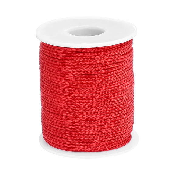 Uxcell 1.5 mm 54 Yards Nylon String, Bracelet String Braided Nylon Thread for Jewelry Making, Red