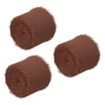 thumbnail image 1 of Uxcell 1.5" x 5 Yard Fringe Chiffon Silk Ribbon 3 Rolls Handmade Frayed Ribbon, Dark Brown, 1 of 6