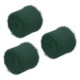 thumbnail image 1 of Uxcell 1.5" x 5 Yard Fringe Chiffon Silk Ribbon 3 Rolls Handmade Frayed Ribbon, Dark Green, 1 of 6