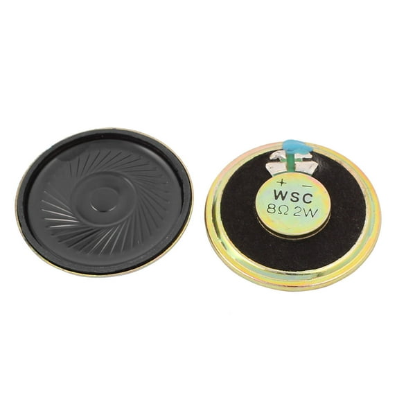 Uxcell 1.57" Dia 8 Ohm 2W Metal Shell Ultra-thin Internal Mini Magnetic Loudspeaker 2Pcs
