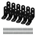thumbnail image 1 of Uxcell 1.57''x1.57'' Angle Bracket Metal Black L Shaped Angle Brackets Corner Braces Support with Screws, 12Pcs, 1 of 7