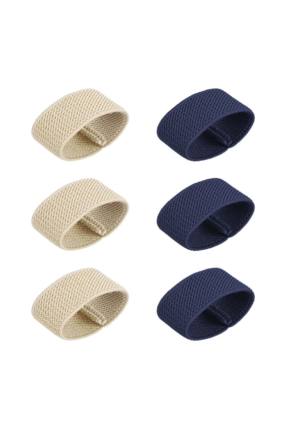 1.57IN Elastic Belt Keepers Strap Organizers [6PCS] - Web Belt Loop Stays for Backpack & Retainer Band - [Navy Blue, White]