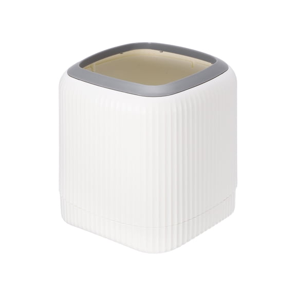 Uxcell 1.5L/0.4Gallon Mini Trash Can, Square Desktop Garbage Bin, Small Plastic Waste Basket Portable Countertop Bin for Bedroom, Kitchen, Office, Coffee Bar Rubbish Trash Can, Car, White