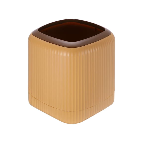 Uxcell 1.5L/0.4Gallon Mini Trash Can, Square Desktop Garbage Bin, Small Plastic Waste Basket Portable Countertop Bin for Bedroom, Kitchen, Office, Coffee Bar Rubbish Trash Can, Car, Brown