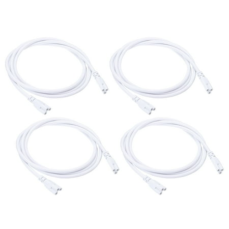 Uxcell 1.5M / 4.9Ft T5 T8 LED Lamp Connecting Wire, 4 Pack LED Double End 3 Pin Cable Connector Linkable Extension Cords