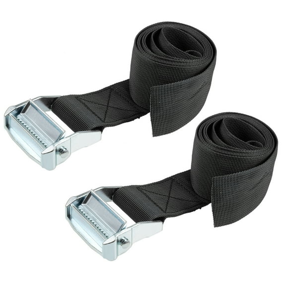 Uxcell 1.5M x 5cm Lashing Strap with Cam Lock Buckle 500Kg Work Load, Black, 2 Pack