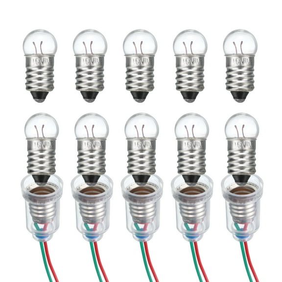 Uxcell 1.5V/0.3A E10 Mini Light Bulbs, 1Set Miniature Screw Bulbs Flashlight Bulbs Warm Yellow Light