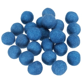 Uxcell 1.5cm/0.6" Wool Felt Beads, 25 Pcs Natural Wool Felt Bead Balls Handmade Pom Poms for Craft DIY Projects Felting Garland Home Decor Dream Catcher Party Pompom, Navy Blue
