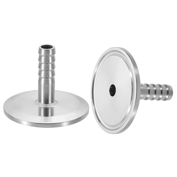 Uxcell 1.5in Tri Clamps to 2/5in Hose Barbed Adapter, 2pcs Tri Clamps Hose Barb Fitting 304 Stainless Steel Pipe for Brewery Winery Food Processing Equipment