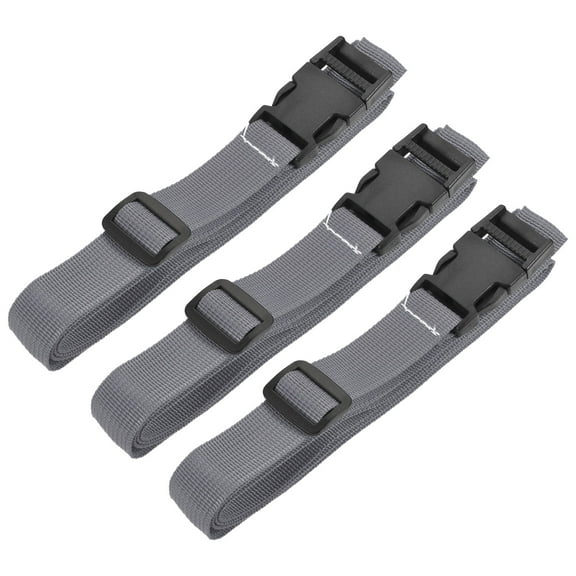 Uxcell 1.5m Adjustable with Quick Release Buckle Luggage Straps, Gray 3 Pack