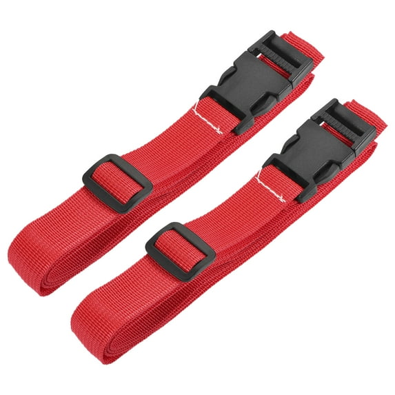 Uxcell 1.5m Adjustable with Quick Release Buckle Luggage Straps, Red 2 Pack