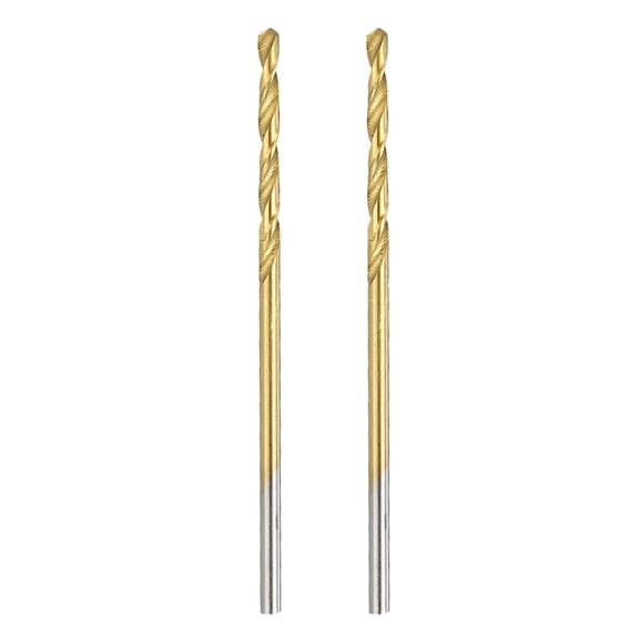 Uxcell 1.5mm M35 HSS 135 Titanium Coated Carbide Drill Bit 2 Pack, Drill Bit Round Shank Professional Industrial Drilling Tool for Stainless Steel Cast Iron Hard Metal