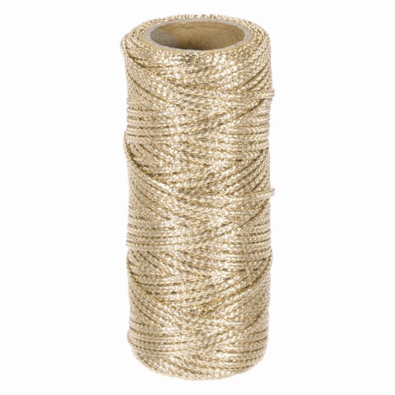 Uxcell 1.5mm Metallic String, 16 Ply Decorative Metallic Bakers Twine Thread Cord Rope for Gift Wrapping DIY Crafts Making Ornament Decor, Rose Gold, 27Yards