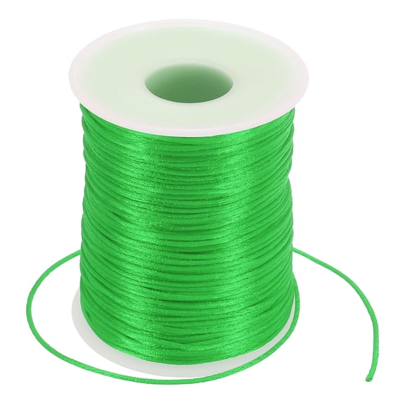 Uxcell 1.5mm x 109 Yard Nylon Satin Cord 1.5mm Beading String Braided Rope, Light Green