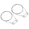 thumbnail image 1 of Uxcell 1.5mmx1m/3.3ft Security Cable Steel Luggage Lock Wire Rope Double Loop with Hook, 2 Set, 1 of 6