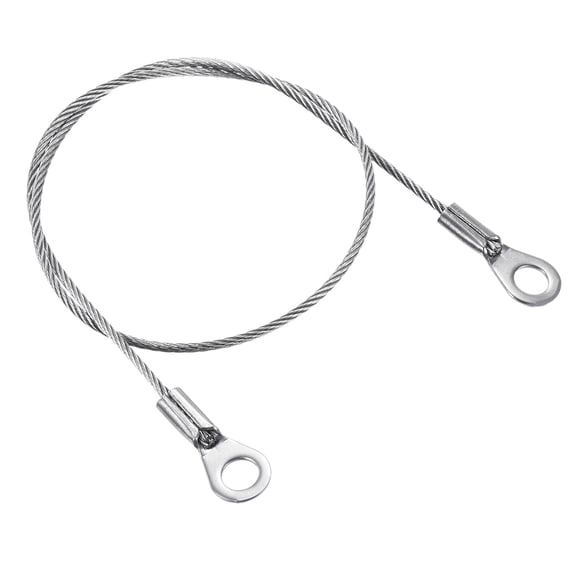 Uxcell 1.5mmx30cm Stainless Steel Lanyard Cable Eyelets Ended Wire Rope 10 Pack
