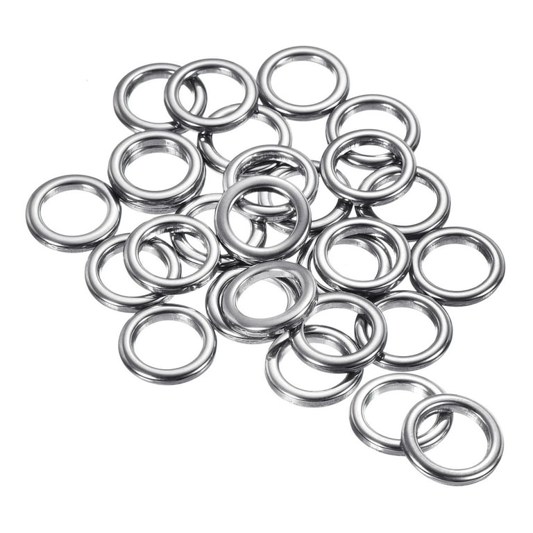 Uxcell 1.5x6.5x9.5mm Fishing Rings, 25 Pack 304 Stainless Steel Solid Ring  Wire Snap Ring for Saltwater Freshwater