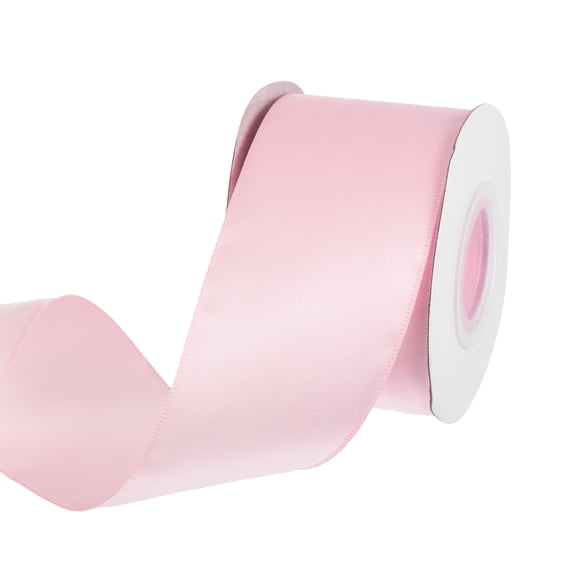 Uxcell 1.6" 10 Yard Double Faced Solid Satin Ribbon Polyester Fabric Light Pink